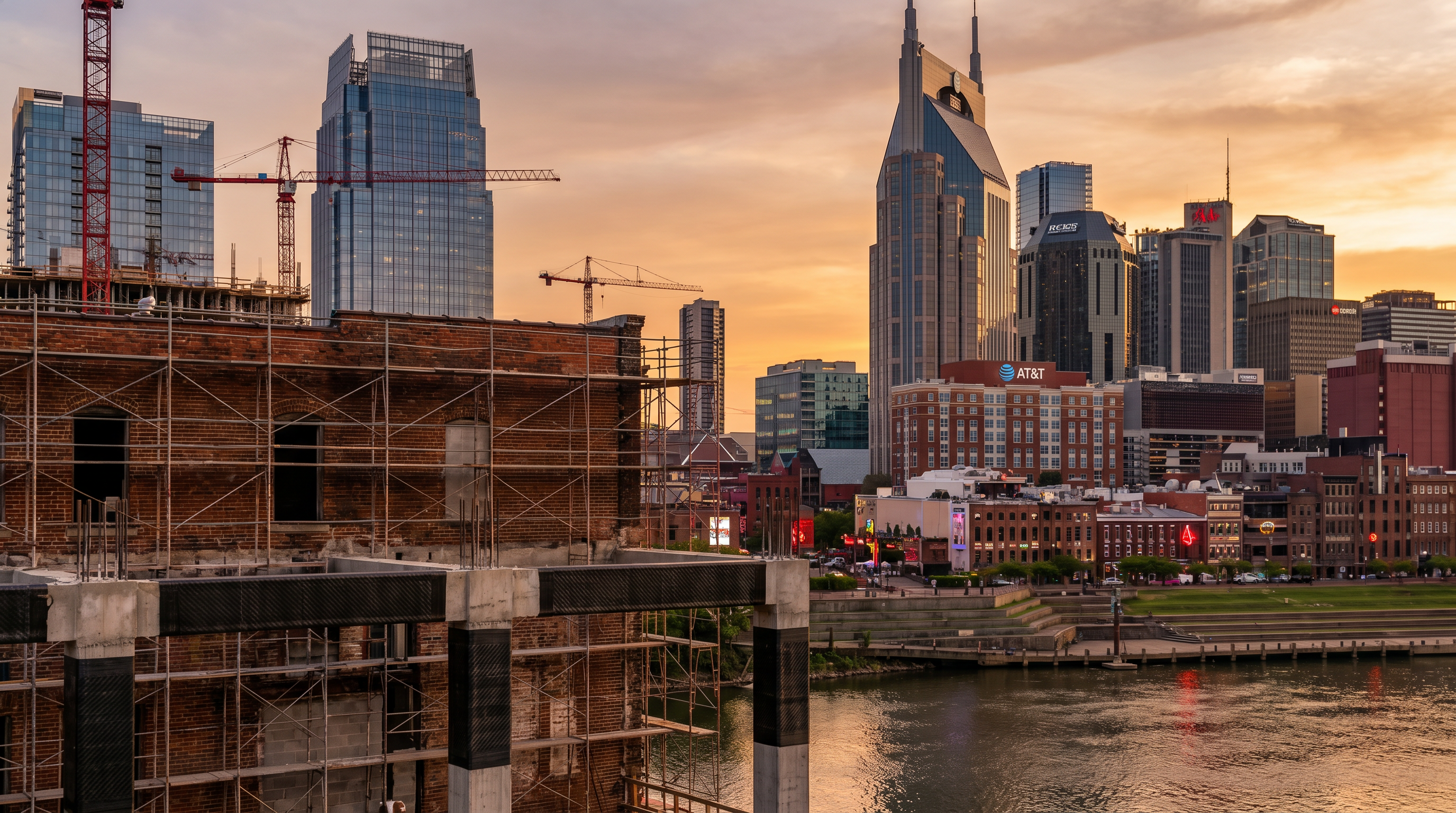 Urban infrastructure aerial view showing bridges and buildings